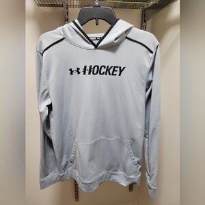 Under Armour Hockey Hoodie, Gray, Youth XL